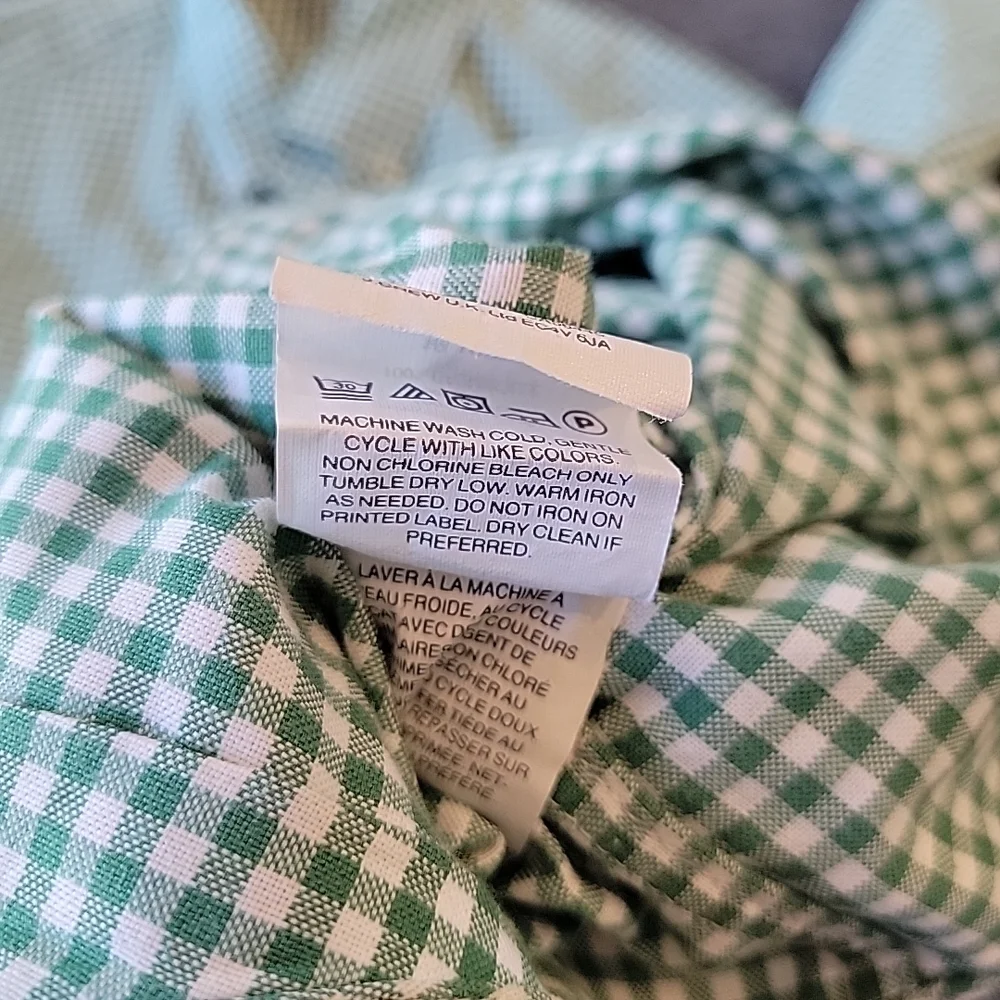 J Crew Lightweight Oxford Cloth Shirt Men's Small Slim Green Check Gingham‎